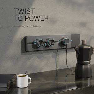 Adaptor rel aluminium 220V standar EU, jalur daya dapat dilepas dengan port USB, Colokan dan soket, penggunaan di rumah, aluminium - Product Image 2