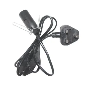 6FT Uk Plug avec E14 Holder amd gradateur interrupteur cordon d'alimentation Himalaya sel lampe câble fil ensemble E14 prise