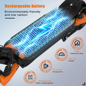 Patinete Eléctrico LX10 Pro con Autonomía de 100 KM, Motor Dual de 1400W*2, 60V 20Ah, Neumáticos Anchos, Aplicación Inteligente, Movilidad para Adultos - Product Image 4