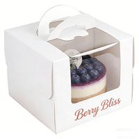 Boîte à gâteau bento transparente de 6, 8, 10, 12, 14 pouces de haut avec fenêtres sur le dessus et les côtés, boîte à gâteau alimentaire en papier kraft de luxe
