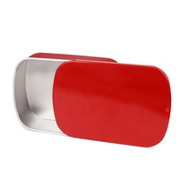 Boîte en métal rectangulaire vide pour matcha, à ouverture coulissante, petite boîte en fer blanc, emballage
