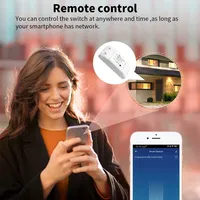 Sakelar WiFi Mini Pintar Tuya, Kontrol Suara & Aplikasi, Pengatur Waktu, Tersembunyi, Tahan Air IP20, 10A AC 100-240V 50-60Hz, Bahan ABS+PC