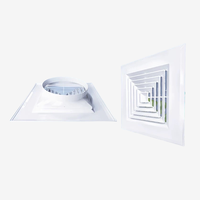 Grands diffuseurs d'air carrés à 4 voies en ABS pour système CVC, diffuseur d'air de plafond