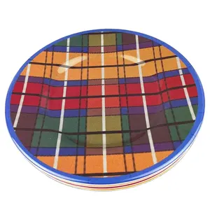 Gingham Checkered Plaid Picnic Barbecue Birthday Party Gift Boutique Melamine Dessert Plates