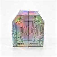 Boîte cadeau en papier pliée personnalisée de luxe en gros, boîte rigide en carton holographique pour cosmétiques et parfums