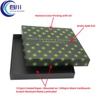 Caja de Regalo de Papel Reciclable Ecológica Personalizada, Impresión de Logotipo en Lámina Verde, Caja Rígida de Cartón para Regalos de Chocolate y Bocadillos