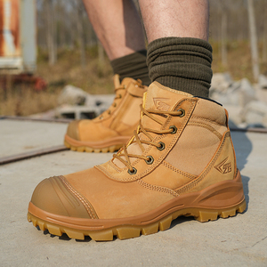 Botas de Seguridad de Cuero Personalizadas para Hombre con Puntera de Acero Impermeable Diseño Profesional de Fábrica para las Temporadas de Verano y Otoño - Product Image 3