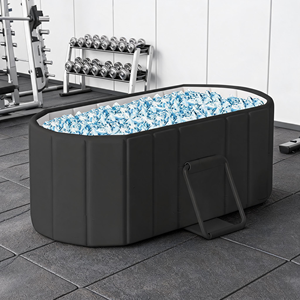 Kit de récupération par bain froid ovale gonflable et pliable, accessoires complets, équipement de spa extérieur moderne pour baignoire de bain de glace - Product Image 1