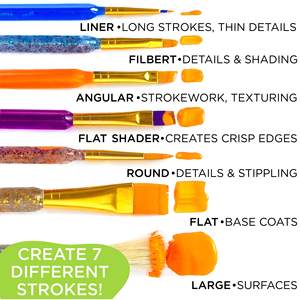 Xinbowen pennello per artisti a mano in plastica per bambini 20 confezioni di pennelli assortiti per pittura artistica bambini piccoli - Product Image 2