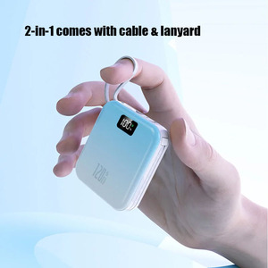 20000mAh 120W siêu nhanh sạc điện ngân hàng Gradient màu mini mỏng được xây dựng trong 2 cáp sạc di động cho iPhone Samsung - Product Image 5