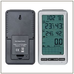 0260 RF 433mhz seau de basculement sans fil en plastique jauge de pluie compteur Station météo extérieure moniteur de jardin - Product Image 4