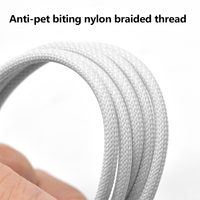 Câble de charge et de données USB C 2 en 1 en nylon tressé anti-casse blanc avec logo personnalisé, compatible avec MacBook, tablette, smartphone