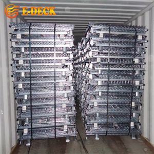 Katlanabilir ağır sanayi istiflenebilir Metal palet dikdörtgen çelik sıcak daldırma galvanizli tel örgü kafesleri - Product Image 6