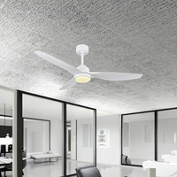 Éclairage LED simple et propre lame en plastique télécommande ventilateur de plafond de refroidissement par air pour hôtels bureau chambre salon utilisation