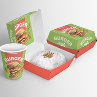 Boîte à hamburger de luxe noire mate, type clamshell, pour les consommateurs soucieux de leur santé, les magasins d'aliments biologiques et la vente au détail