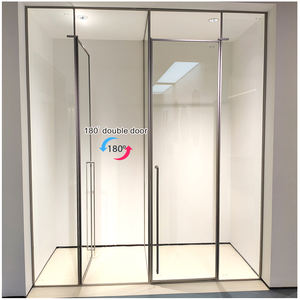 Mampara de Ducha Moderna Esquinera Portátil con Puerta Corredera de Vidrio Curvo para Baño, Hotel, Edificio, Cabinas de Ducha Hechas a Medida - Product Image 5