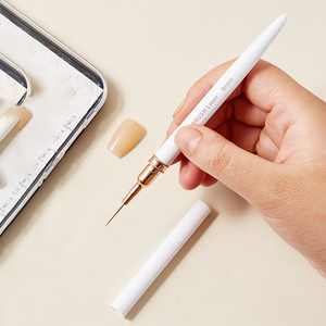 Juego de 5 plumas de dibujo de precisión Zhuo Shimei con mango largo tipo jeringa para diseño floral y bordes en uñas - Product Image 6