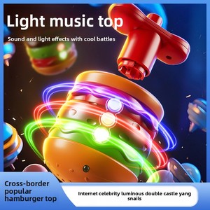 MILI Juguete Giratorio Hamburgo de Lanzamiento con un Clic, Luces LED Coloridas, Música, Emisor de Luz, Giro Interactivo con Destellos - Product Image 3
