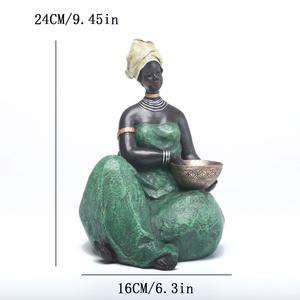 Decoratieve Snuisterijen Afrikaanse Tribale Dikke Dame Hars Beeld Dikke Vrouw Sculptuur Voor Tafelblad Ornament Home Decor - Product Image 6