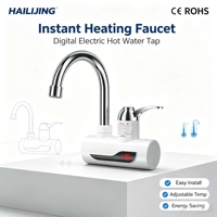 Robinet d'eau électrique à chauffage instantané avec écran numérique, économie d'énergie, élément chauffant en acier inoxydable et plastique, étanche IPX4, pour camping-car
