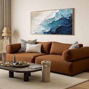 Pintura al Óleo Hecha a Mano con Paisaje Marino, Arte en Lienzo Enmarcado para Dormitorio, Sala de Estar, Balcón, Decoración del Hogar - Product Image 6