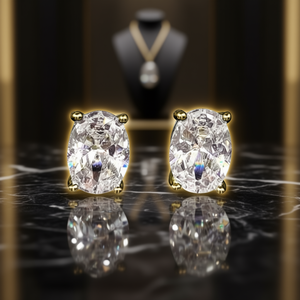 Tiffany & Co. Pendientes de Diamantes de Corte Ovalado, Oro Sólido de 18K, Color G, Diamante Natural, Estilo Clásico, Joyería de Boda para Mujer - Product Image 2