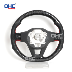 Volant en fibre de carbone véritable avec LED pour VW <span class=keywords><strong>Golf</strong></span> <span class=keywords><strong>8</strong></span> <span class=keywords><strong>R</strong></span>-<span class=keywords><strong>Line</strong></span> MK8 GTI avec trous pour palettes de changement de vitesse 2020-2024 - Entrepôt UE - Product Image 2