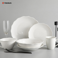 Assiettes de Dîner en Porcelaine Blanche Plates, en Céramique de Chine, Fantaisie, pour Restaurants, Fêtes à la Française, Vente en Gros, pour Traiteur et Mariage