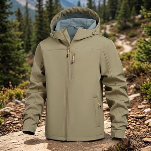 Men's Winter Blouson Dot Pattern Hooded <b>Fleece</b>-Lined <b>Thick</b> Windproof and Waterproof <b>Jacket</b> - Product Image 3
