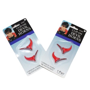 Clip-On <b>Devil</b> Horns <b>Red</b> 10 Cm <b>Halloween</b> Hair Clips For <b>Costume</b> Party Accessories - Product Image 5