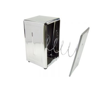 Distributeur de serviettes élégant en acier inoxydable SS202 à ressort, finition brossée, pour montage sur table, idéal pour restaurants et comptoirs de boulangerie
