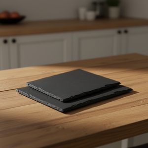KESPER <b>Serving</b> Plate <b>Set</b> Of 2 Black Slate Rectangular For Dining Table Use - Product Image 3