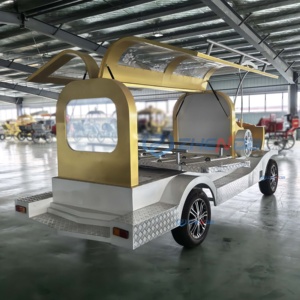 Best Selling Golden and White 2 Seats Funeral Vintage Car Supplier Electric High Quality Funeral Classic Car - Product Image 2