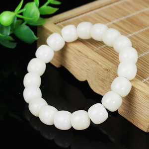 White Bodhi Seed <b>Bracelet</b> 10x11mm <b>Ball</b> Shape Buddhism Women's Religious Ceremony Collectible Jewelry - Product Image 2