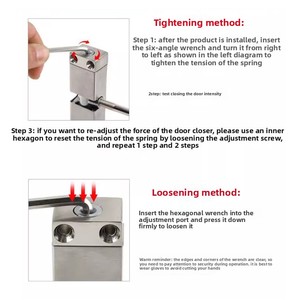 Đơn giản hiện đại thép không gỉ 20-30kg Tự động cửa gần hơn & mùa xuân cho nhà bếp phòng khách sạn phòng khách bệnh viện & sử dụng ngoài trời - Product Image 3