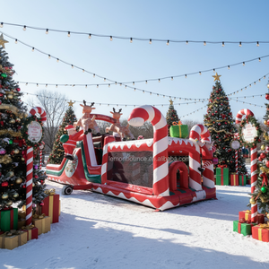 Gran Castillo Inflable con Temática <span class=keywords><strong>de</strong></span> Santa Claus, Casa <span class=keywords><strong>de</strong></span> Brinco Inflable, Pista <span class=keywords><strong>de</strong></span> Obstáculos, Juego <span class=keywords><strong>de</strong></span> Parque <span class=keywords><strong>de</strong></span> Diversiones, Castillo Inflable para Niños - Product Image 2