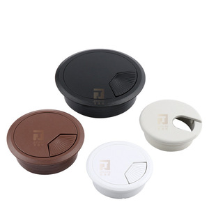 Round Plastic Cable Box Cover ABS Dustproof U Shape For Desk Cabinet Wire Management Black White - Product Image 2