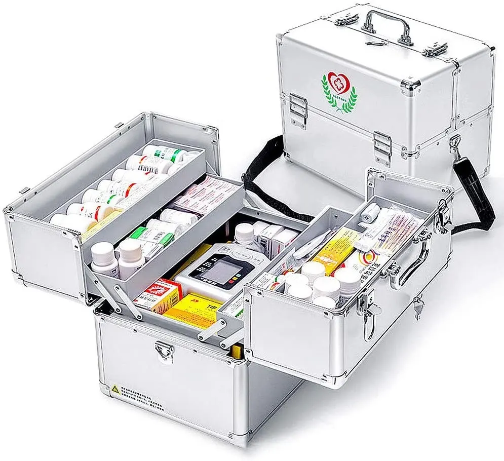 Afsluitbare On-Board Glijdende Doos Voor Security Lock Nood EHBO Medicine Kit Opslag Medicatie Grote Space Box Met Handvat