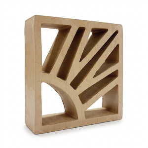 Blocs de terre cuite ajourés à motif soleil couchant, briques géométriques creuses en argile pour mur d'accent extérieur et patio - Product Image 2