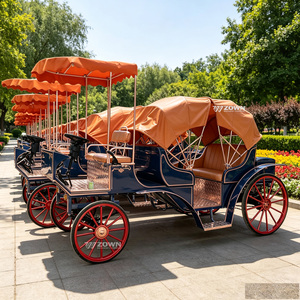 Calèche à chevaux décorée à la main à quatre roues, structure en fer durable, idéale pour les sites historiques et les célébrations festives - Product Image 1