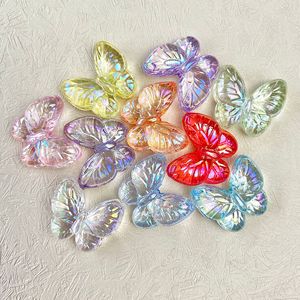 Sangle de téléphone en acrylique transparente avec papillon coloré AB, pendentif DIY, ornement papillon, accessoire décoratif - Product Image 1