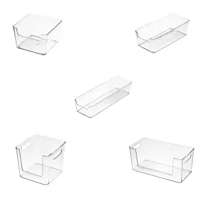 Boîte de rangement de bijoux en plastique Organisateur cosmétique de bureau transparent Organisateur de tiroir de ménage pour articles divers