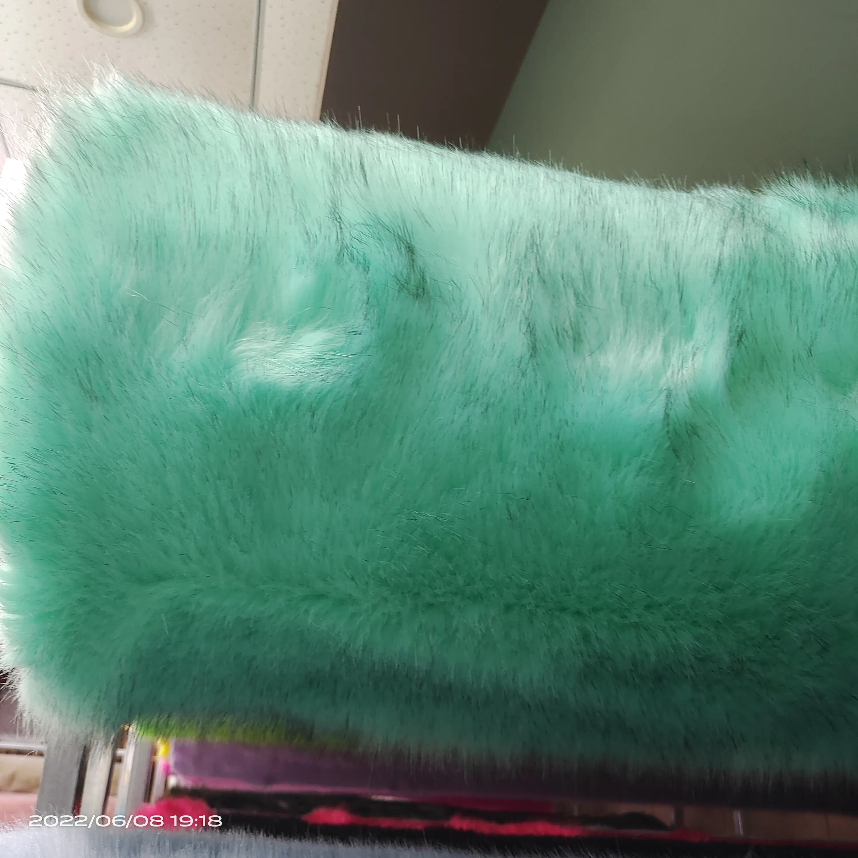 wholesale shag artificial fox fur fabric colorful plush long faux fur fabric