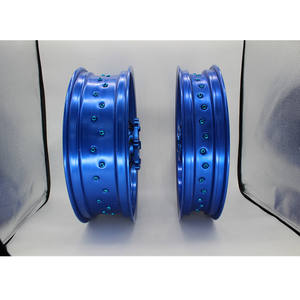 3,5x17 Delantero 5,0x17 Trasero <span class=keywords><strong>Supermotard</strong></span> Llanta de rueda Aleación de aluminio Llanta azul Ruedas de cubo azul para motocicleta - Product Image 2