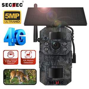 5MP Hunting Trail 4G Cámara solar GPS Seguimiento GSM Exterior IP66 Detección de movimiento AI Cámara IR Visión nocturna Cámaras de camuflaje - Product Image 1