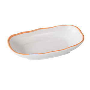 A5 <b>melamine</b> orange-rimmed cutlery <b>plates</b>, commercial creative dishes, vegetable <b>plates</b>, imitation porcelain plastic restaurant - Product Image 2