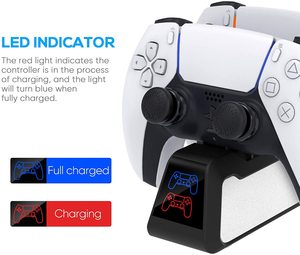 <strong>PS5</strong> <strong>Controller</strong> Charger USB Port <strong>DualSense</strong> Fast Charging Dock Station with LED Indicator for Charge up 2 <strong>PS5</strong> Wireless <strong>Controllers</strong> - Product Image 5