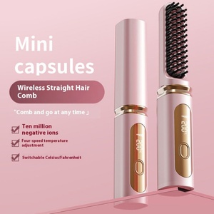 Peigne lisseur portable à ions négatifs, peigne sans trace, mini lisseur intelligent rechargeable - Product Image 1