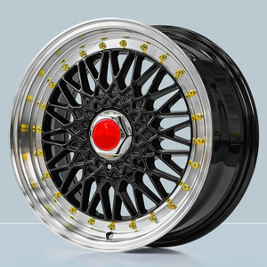 Jantes en alliage universelles 17 pouces 17x7.5 4x100 4x114.3 5x100 5x114.3, style JDM, à rayons profonds, pour voitures particulières, noires, rétro <span class=keywords><strong>RS</strong></span> - Product Image 5