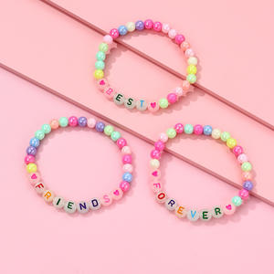 สร้อยข้อมือลูกปัดหลากสีสำหรับเด็กผู้หญิงสร้อยข้อมือแฟนซี3ชิ้น/เซ็ตกำไลข้อมือลูกปัดหลากสีสั่งทำได้ - Product Image 4